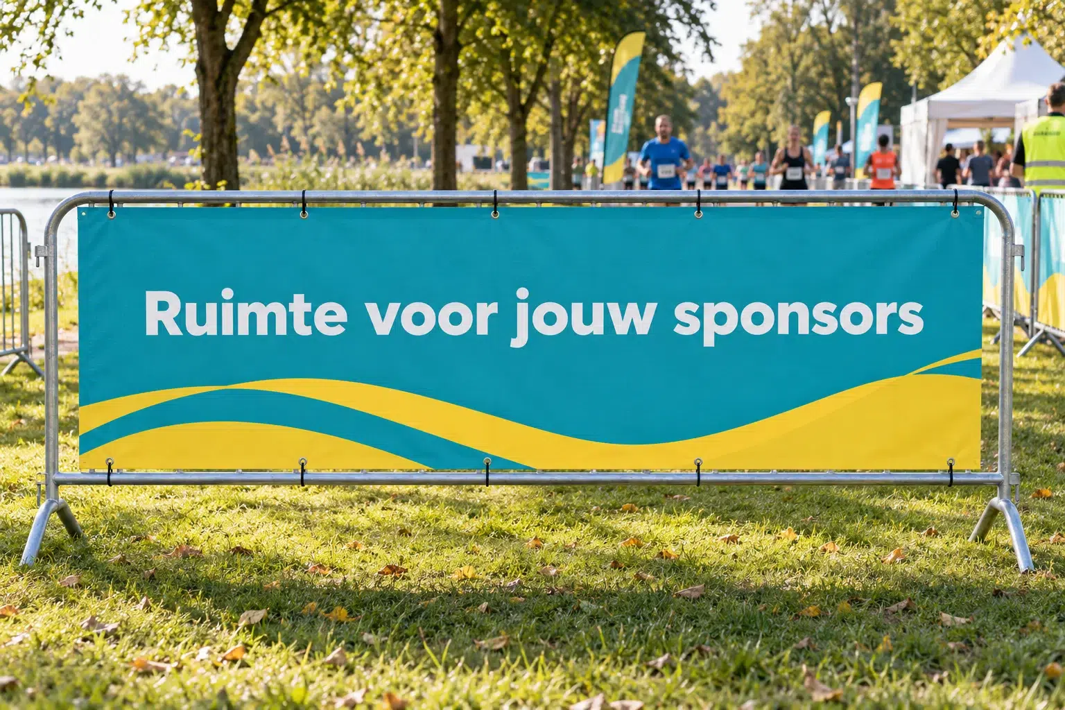 Bedrukt dranghekdoek bij een sportevenement